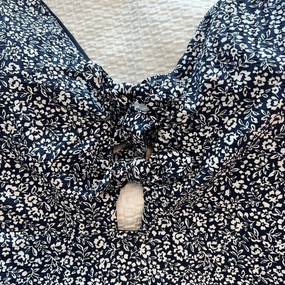 Polo Ralph Lauren NWT Navy Blue Floral Double Front Tie One Piece Bathing Suit - Picture 10 of 16